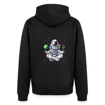 Méditation d’astronaute de l’espace - Veste à capuche bio Premium Unisexe - noir - Dos - Nico (187cm)