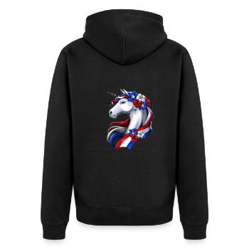Licorne de Porto Rico - Veste à capuche bio Premium Unisexe - noir - Dos - Nico (187cm)