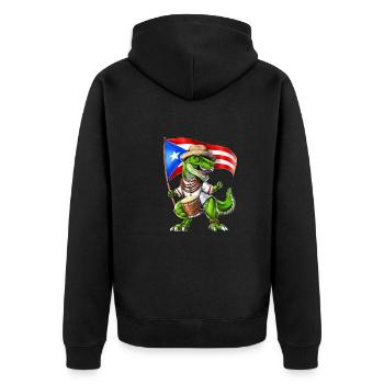 Dinosaure T-Rex de Porto Rico - Veste à capuche bio Premium Unisexe - noir - Dos - Nico (187cm)