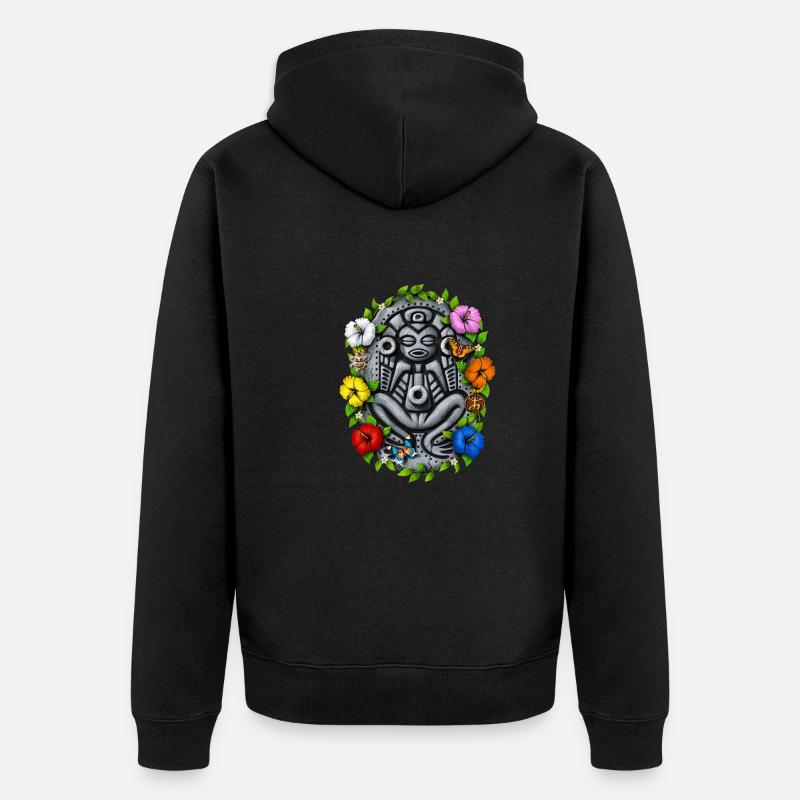 Déesse Taino Boricua Atabey - Veste à capuche bio Premium Unisexe - noir