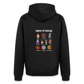 Physique Types d’énergie - Veste à capuche bio Premium Unisexe - noir - Dos - Nico (187cm)