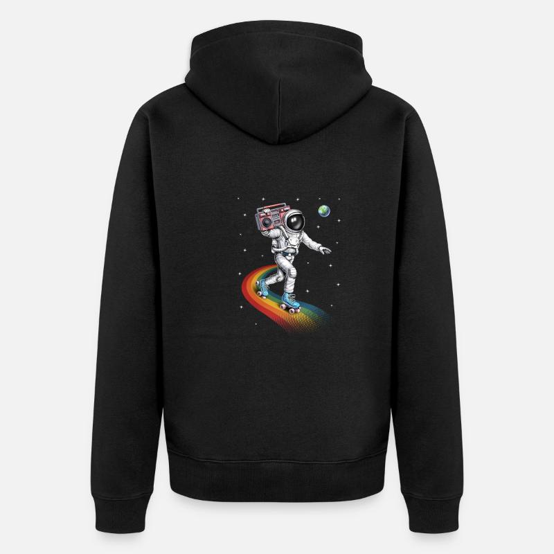 Astronaute Patinage à roulettes - Veste à capuche bio Premium Unisexe - noir