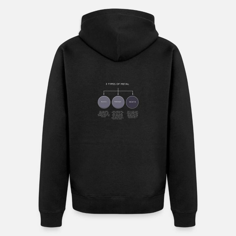 3 TYPES DE MÉTAL - Veste à capuche bio Premium Unisexe - noir