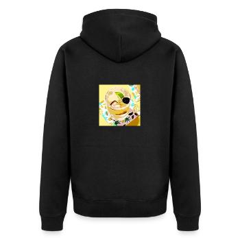 Comic Cocktail - Unisex Premium Bio Zip Hoodie - Schwarz - Hinten - Nico (187cm)