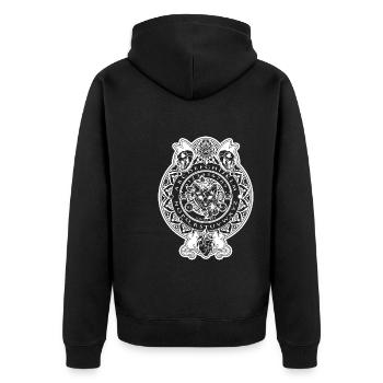 Spirit Board & Planchette Halloween Sphynx Katze - Unisex Premium Bio Zip Hoodie - Schwarz - Hinten - Nico (187cm)