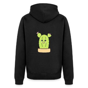 Cactus, cacti, succulents, plant cute - Unisex Premium Organic Zip Hoodie - black - Back - Nico (187cm)