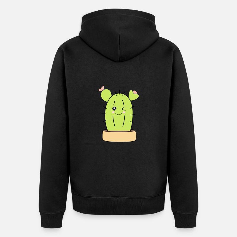 Kawaii Cactus - Veste à capuche bio Premium Unisexe - noir