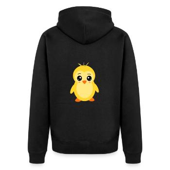 Kawaii Chicken Chick Chickens Bird Funny - Unisex Premium Organic Zip Hoodie - black - Back - Nico (187cm)