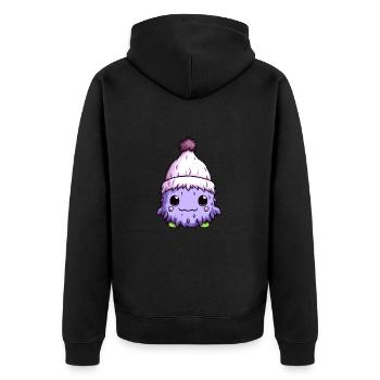 Erkältung Winter Virus Comic - Unisex Premium Bio Zip Hoodie - Schwarz - Hinten - Nico (187cm)