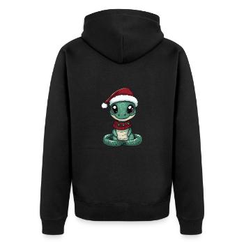 Snake Cobra Christmas Comic - Unisex Premium Organic Zip Hoodie - black - Back - Nico (187cm)