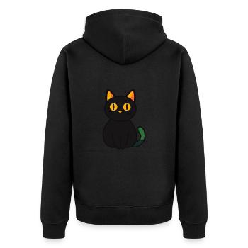 Chat Halloween Drôle de chat - Veste à capuche bio Premium Unisexe - noir - Dos - Nico (187cm)