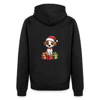 Jack Russel Terrier Dog Christmas Gifts - Unisex Premium Organic Zip Hoodie - black - Back - Nico (187cm)