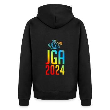 Jga 2024 Junggesellenabschied - Unisex Premium Bio Zip Hoodie - Schwarz - Hinten - Nico (187cm)