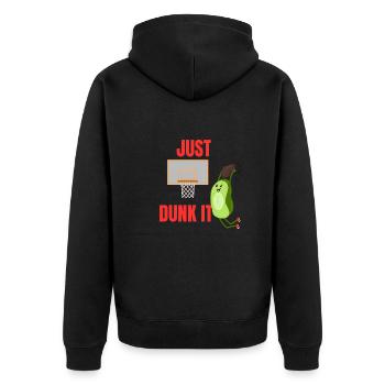 Just Dunk It Basketball Avocado - Unisex Premium Organic Zip Hoodie - black - Back - Nico (187cm)