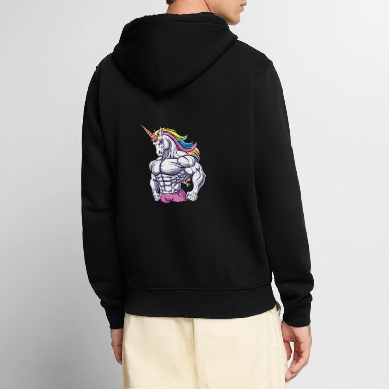 Gym Einhorn Unisex Premium Bio Zip Hoodie
