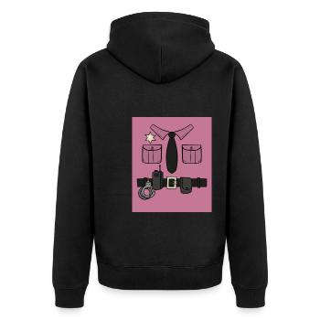 Police Officer Police Commissioner - Unisex Premium Organic Zip Hoodie - black - Back - Nico (187cm)