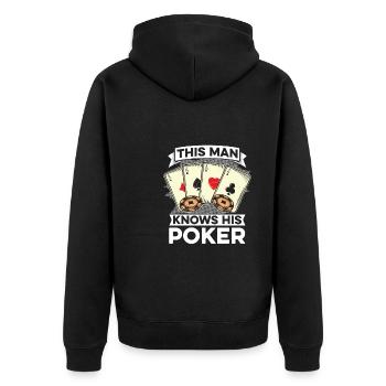 Joueur de poker Texas Holdem - Veste à capuche bio Premium Unisexe - noir - Dos - Nico (187cm)