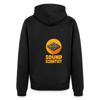 Tontechniker Sound Audio Engineer - Unisex Premium Organic Zip Hoodie - black - Back - Nico (187cm)