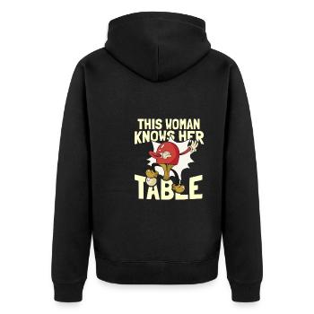 Tischtennis Ping Pong - Unisex Premium Bio Zip Hoodie - Schwarz - Hinten - Nico (187cm)