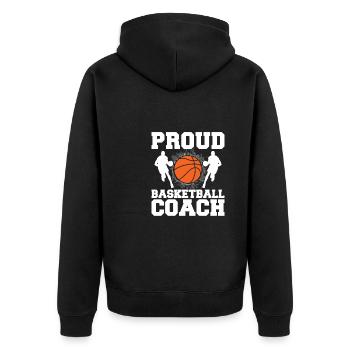 Basketballtrainer Basketball Trainer Coach - Unisex Premium Bio Zip Hoodie - Schwarz - Hinten - Nico (187cm)