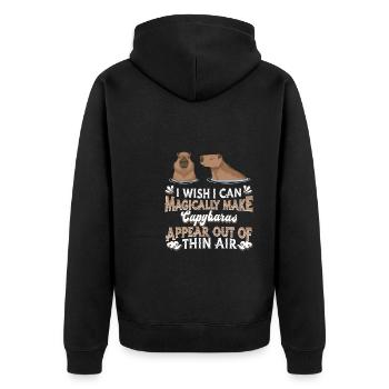Capybara capybara rodent - Unisex Premium Organic Zip Hoodie - black - Back - Nico (187cm)