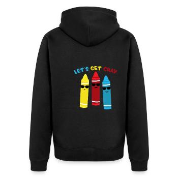Crayons de cire peinture au crayon à la craie - Veste à capuche bio Premium Unisexe - noir - Dos - Nico (187cm)