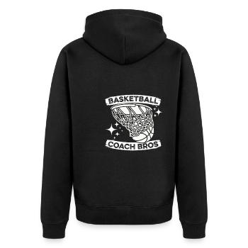 Basketballtrainer Basketball Trainer Coach - Unisex Premium Bio Zip Hoodie - Schwarz - Hinten - Nico (187cm)