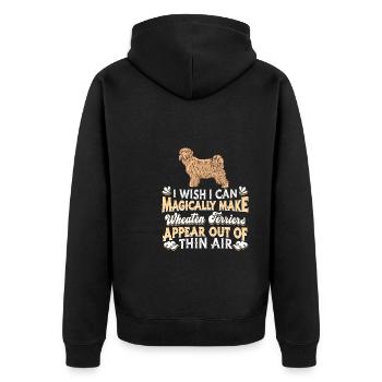 Wheaten Terrier Dog - Unisex Premium Organic Zip Hoodie - black - Back - Nico (187cm)