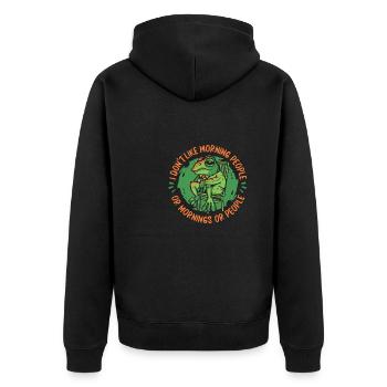 Frosch Frösche Amphibie - Unisex Premium Bio Zip Hoodie - Schwarz - Hinten - Nico (187cm)