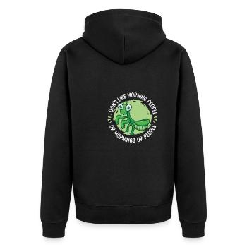 Gottesanbeterin - Unisex Premium Bio Zip Hoodie - Schwarz - Hinten - Nico (187cm)