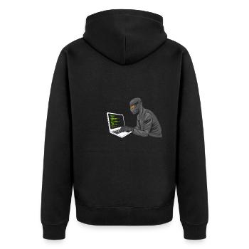 Programmer Coder Software Developer - Unisex Premium Organic Zip Hoodie - black - Back - Nico (187cm)