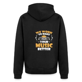 Tontechniker Sound Audio Engineer - Unisex Premium Bio Zip Hoodie - Schwarz - Hinten - Nico (187cm)