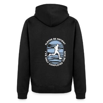 Triathlon - Unisex Premium Organic Zip Hoodie - black - Back - Nico (187cm)