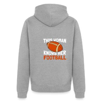 American football - Unisex Premium Organic Zip Hoodie - heather grey - Back - Nico (187cm)