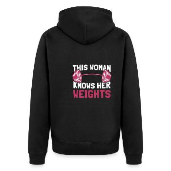 Bodybuilding Bodybuilders - Unisex Premium Organic Zip Hoodie - black - Back - Nico (187cm)
