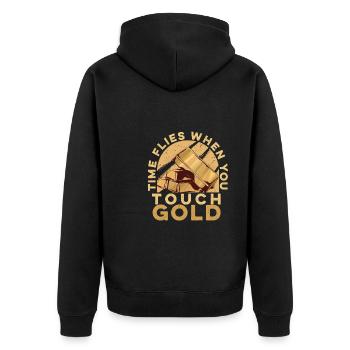 Mines d’or - Veste à capuche bio Premium Unisexe - noir - Dos - Nico (187cm)