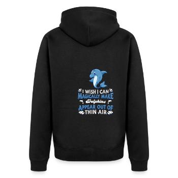 Dolphin Dolphins - Unisex Premium Organic Zip Hoodie - black - Back - Nico (187cm)