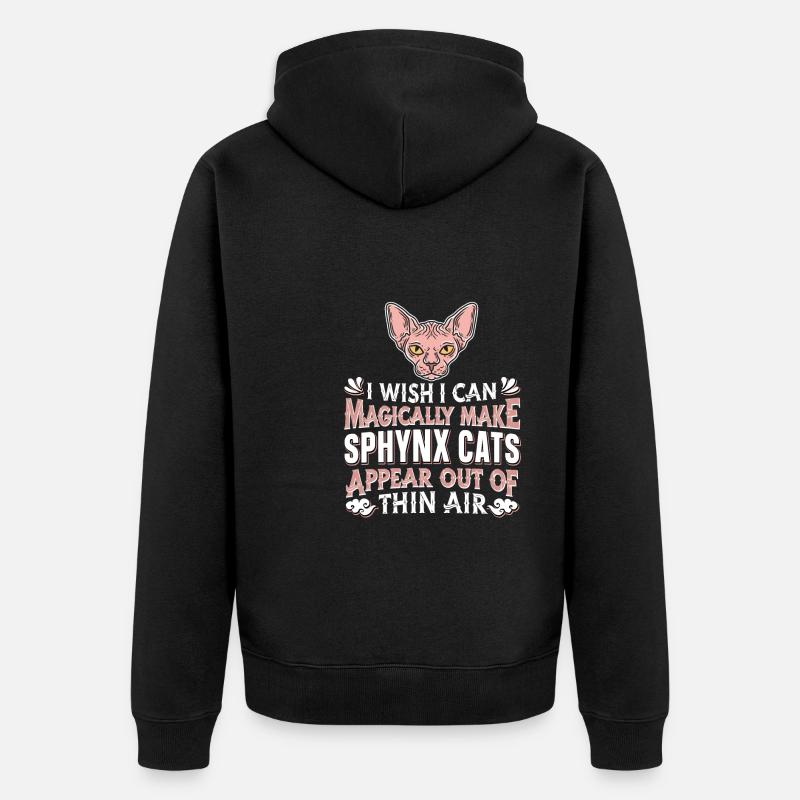 Sphynx Chat - Veste à capuche bio Premium Unisexe - noir