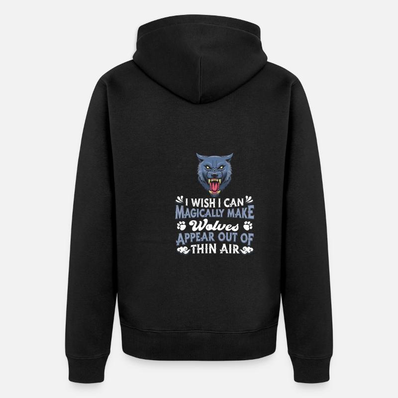 Wolf - Unisex Premium Bio Zip Hoodie - Schwarz