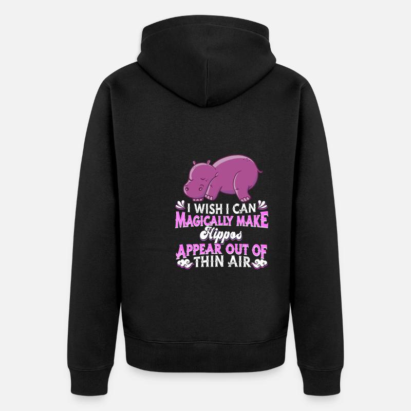Nilpferd Hippo Flusspferd - Veste à capuche bio Premium Unisexe - noir