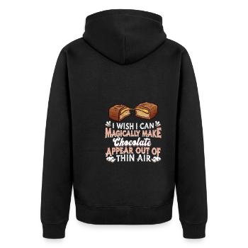Chocolate Chocolate Chocolate - Unisex Premium Organic Zip Hoodie - black - Back - Nico (187cm)