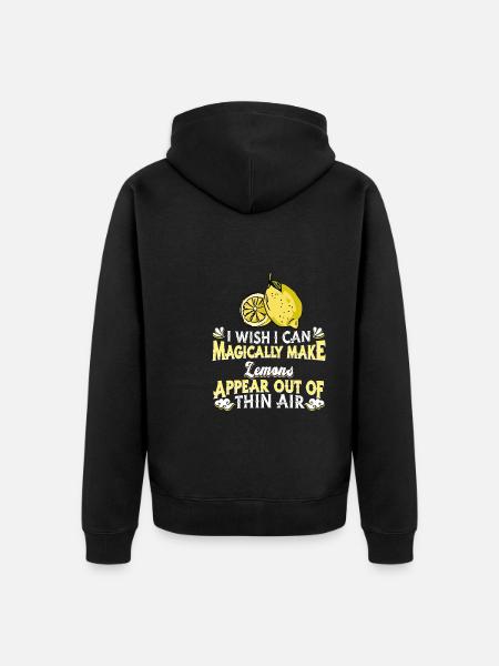 Lemon Citrus Fruit Lime - Unisex Premium Organic Zip Hoodie - black