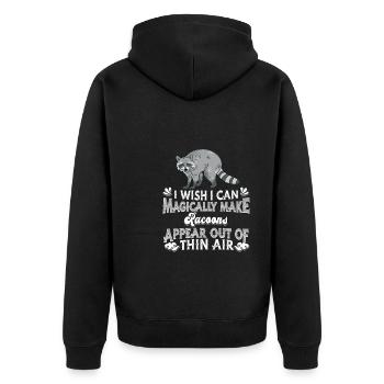 Waschbär - Unisex Premium Bio Zip Hoodie - Schwarz - Hinten - Nico (187cm)