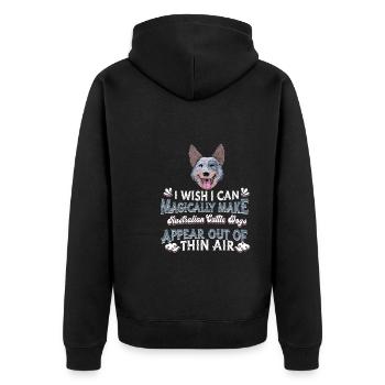 Australischer Rinderhund Hund - Unisex Premium Bio Zip Hoodie - Schwarz - Hinten - Nico (187cm)