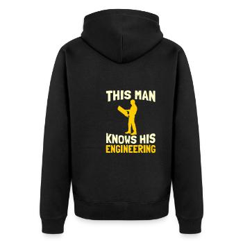 Engineer Master Technician Diploma - Unisex Premium Organic Zip Hoodie - black - Back - Nico (187cm)