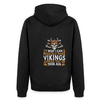 Wikinger Walhalla - Unisex Premium Bio Zip Hoodie - Schwarz - Hinten - Nico (187cm)