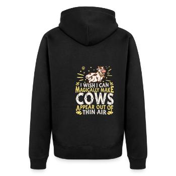 Vaches d’élevage Vaches - Veste à capuche bio Premium Unisexe - noir - Dos - Nico (187cm)