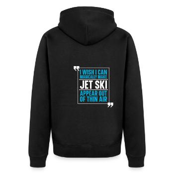 Jetski Jet Ski Motorschlitten - Unisex Premium Bio Zip Hoodie - Schwarz - Hinten - Nico (187cm)