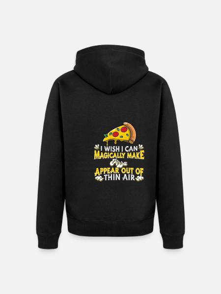 Pizza - Unisex Premium Organic Zip Hoodie - black
