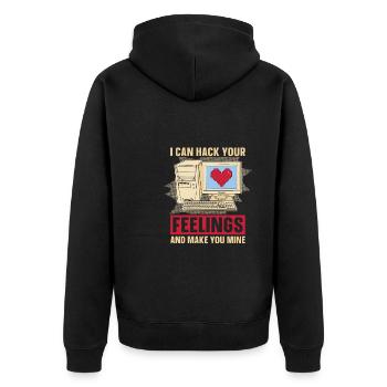 Programmierer Coder Software Entwickler - Unisex Premium Bio Zip Hoodie - Schwarz - Hinten - Nico (187cm)
